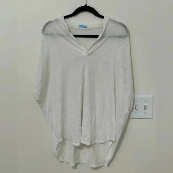 J. McLaughlin Linen Tunic White Medium Oversized - Picture 2 of 7